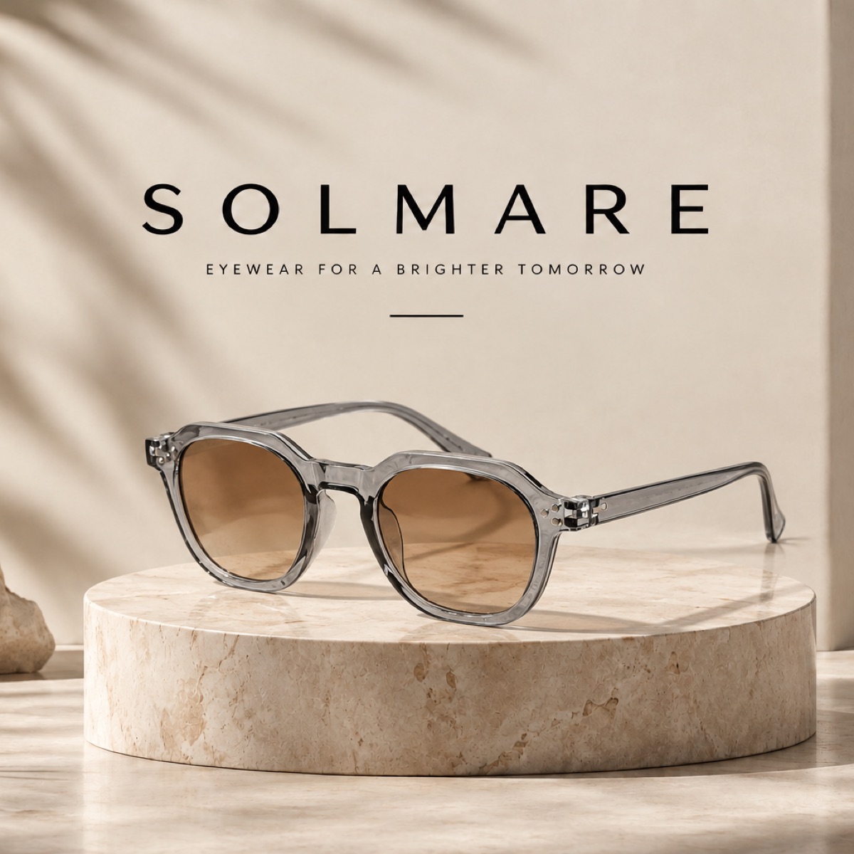 Solmare mod.01 en acetato humo con lente naranja degradado