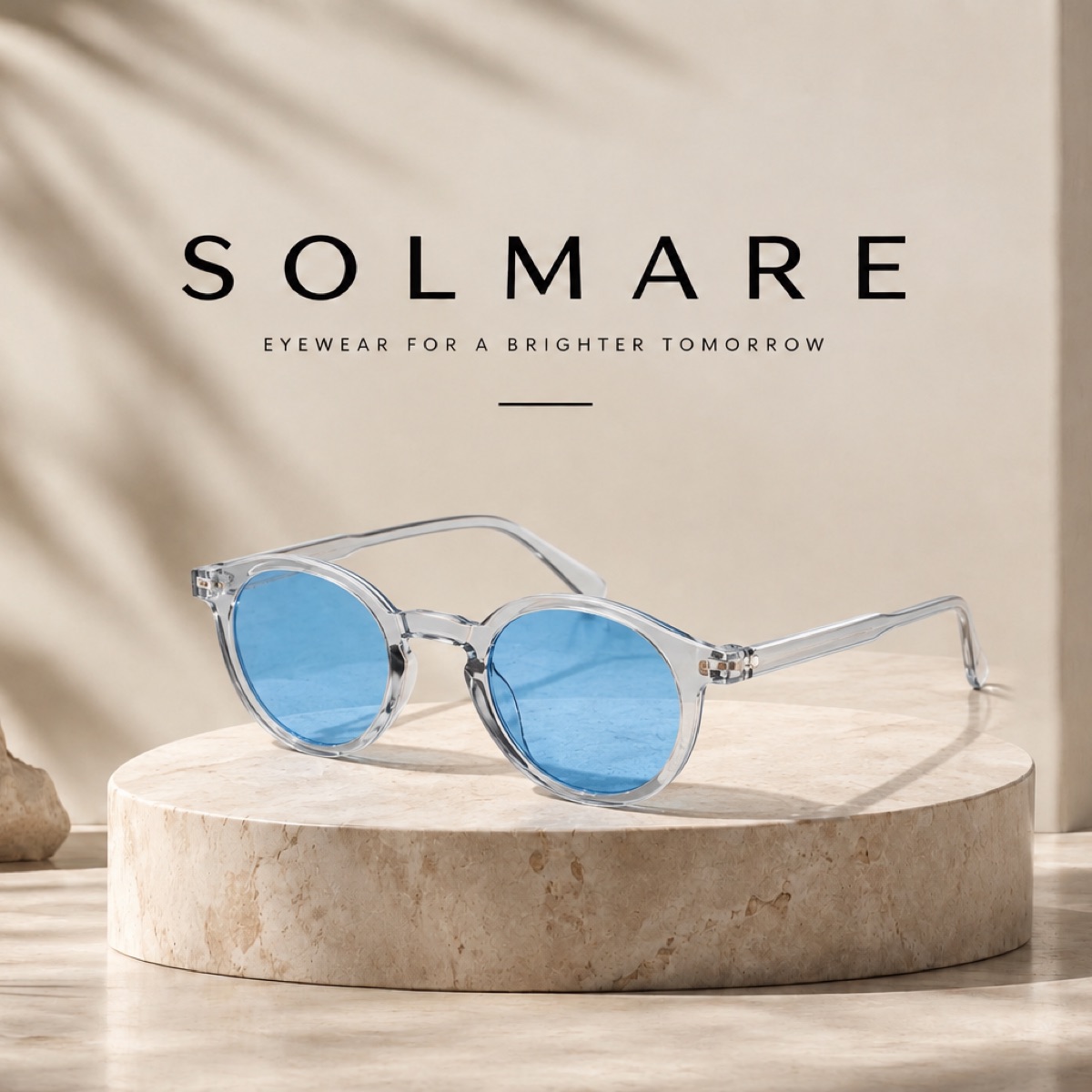 Solmare mod.02 en acetato cristal con lente azul