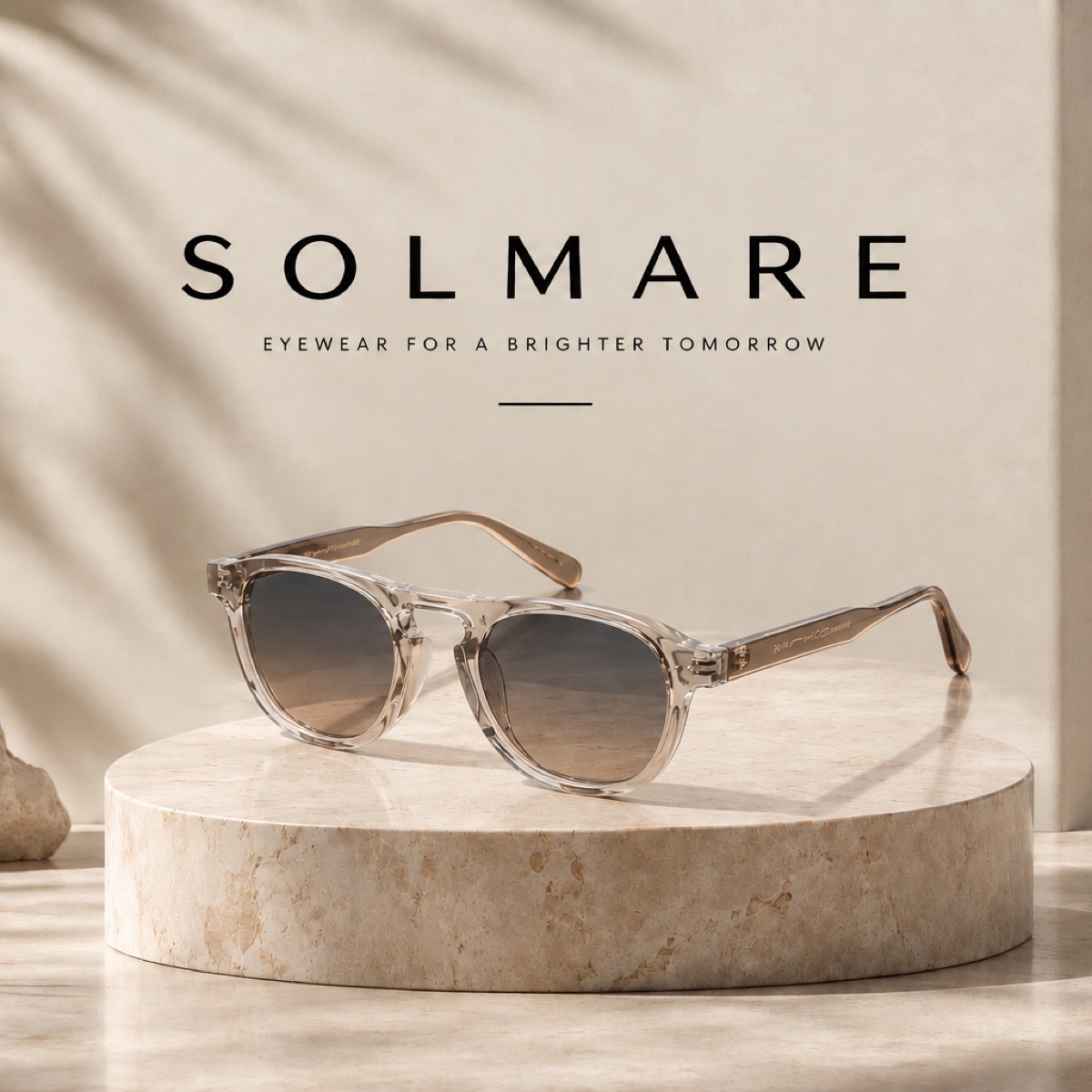 Solmare mod.03 en acetato cristal con lente degradado gris y marrón